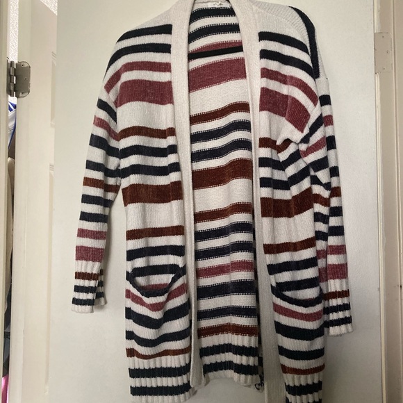 Striped chenille cardigan - Picture 1 of 2